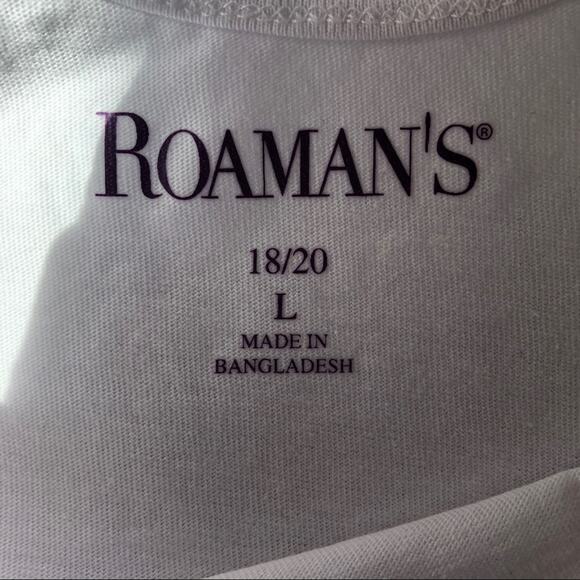 Roaman’s white cotton t-shirt size large size 18 20 - Picture 7 of 8